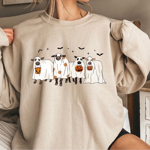 Sweaters - cow ghost crewneck